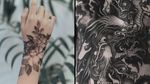 Tattoo on the left by Zihwa and tattoo on the right by Alexander Grim #Zihwa #AlexanderGrim #illustrativetattoos #illustative