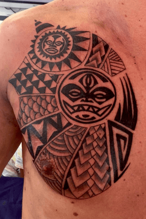 Polynesian style chest