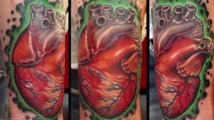 Heart tattoo done at Ettore Bechis Tattoo Studio in Miami Beach with tubes and needles by  KingPin Tattoo Supply 