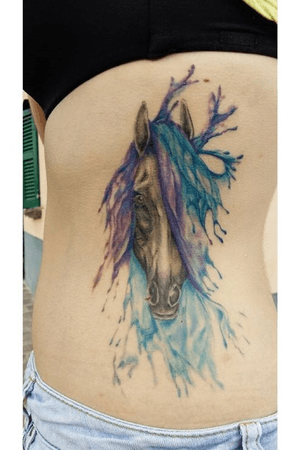My babyy💓 #watercolortattoo #watercolor #ink #color #color #blue #purple #horse 