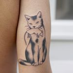 Tattoo by Anny aka Krause Tattoo #Anny #KrauseTattoo #favoritetattoos #favorite #blackwork #cat #kitty #cute #mouse #rat #animal