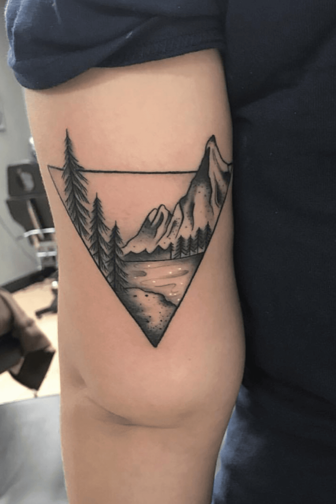 Tattoo uploaded by Wolfbasher  Mountain lake scene  Tattoodo