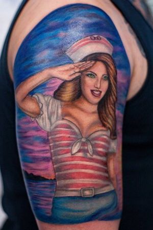 Realism Pin Up Tattoo