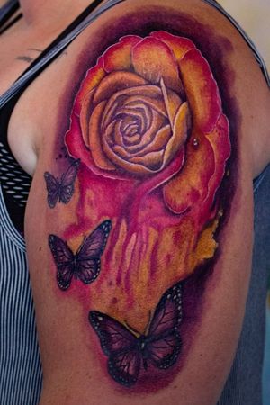 Abstract Watercolor Realism Tattoo