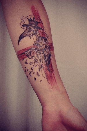 Tattoo by Danny tattooist. Wechat：Justtattoo02 Guangzhou Tattoo - #Justtattoo #GuangzhouTattoo #OriginalTattoo #TattooManuscript #TattooDesign #TattooFemaleTattooist#cross #crosstattoo #blackandred #blackandredtattoo #geometrictattoo #bird #birdtattoo #birdy #birdytattoo #skeleton #skeletontattoo #bone #bonetattoo 