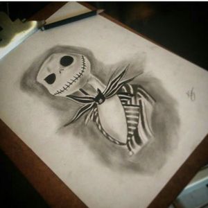 Desenho feito por mim jack skeleton black and Grey 