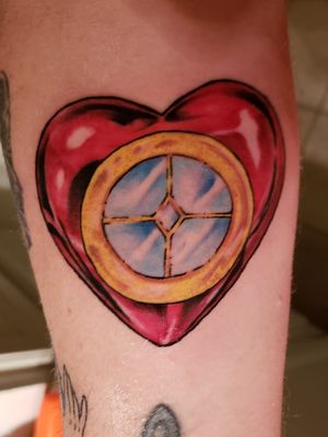 Burgundy heart shaped medallion