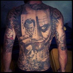 Joker tattoo back piece 