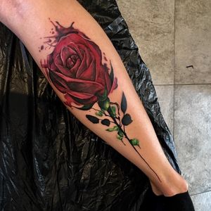 #rose #red #green #tatoo #flover 
