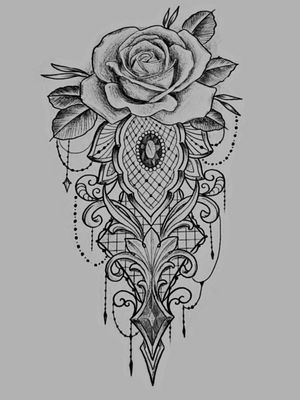 #Rosa #Rose #Ross #drawtattoo #draw #desing #Gemas #ruby #blackworktattoo #blackandgrey was the inspiration to create my second tattoo) Jerry Atlantic Coast Tattoo