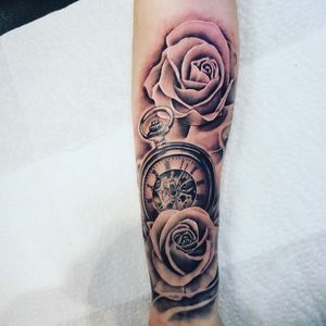Very detailed with roses and a very well done clock