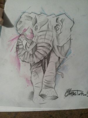 elephant watercolor new schooll