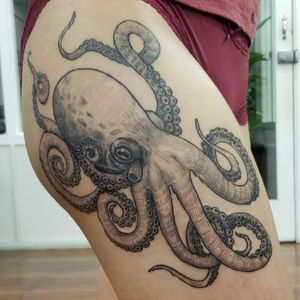 Sketchtopus by Alexandyr Valentine #blackAndWhite #octopustattoo #octopustattoos #seacreature #octopus #fineline 