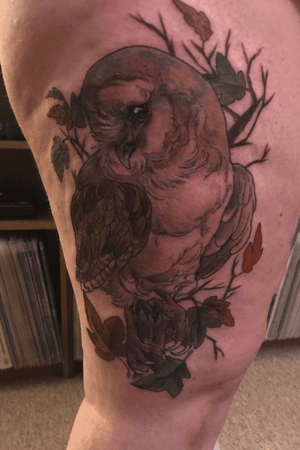 Barn owl tattoo