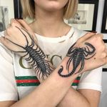 Tattoo by Lipa #Lipa #scorpiontattoos #scorpion #animal #nature #blackwork #illustrative #centipede #insect