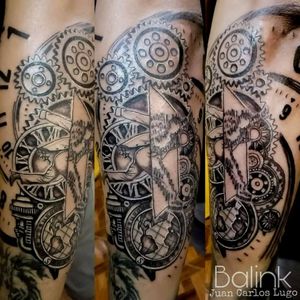 Time travel custom tattoo. 😊 #tattoo #tattoos #tatuaje #tatuajes #tattoolife #timepiece #clocktattoo #mexico #tat2 