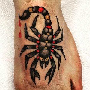 Tattoo by Jason Ochoa #JasonOchoa #scorpiontattoos #scorpion #animal #nature #color #traditional #blood