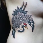 Tattoo by Ichi Hatano of Ichi Tattoo Tokyo #IchiHatano #IchiTattooTokyo #Japanese #Irezumi #horimono #Tokyo #Japan #crane #bird #feathers #wings
