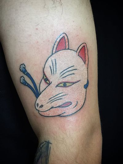 Tattoo by Ichi Hatano of Ichi Tattoo Tokyo #IchiHatano #IchiTattooTokyo #Japanese #Irezumi #horimono #Tokyo #Japan #kitsune #mask #fox