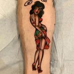 Tattoo by Steve Boltz #StevevBoltz #pinuptattoos #pinup #lady #babe #girl #traditional #color