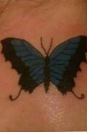Pretty butterfly on my mom's neck (back).  