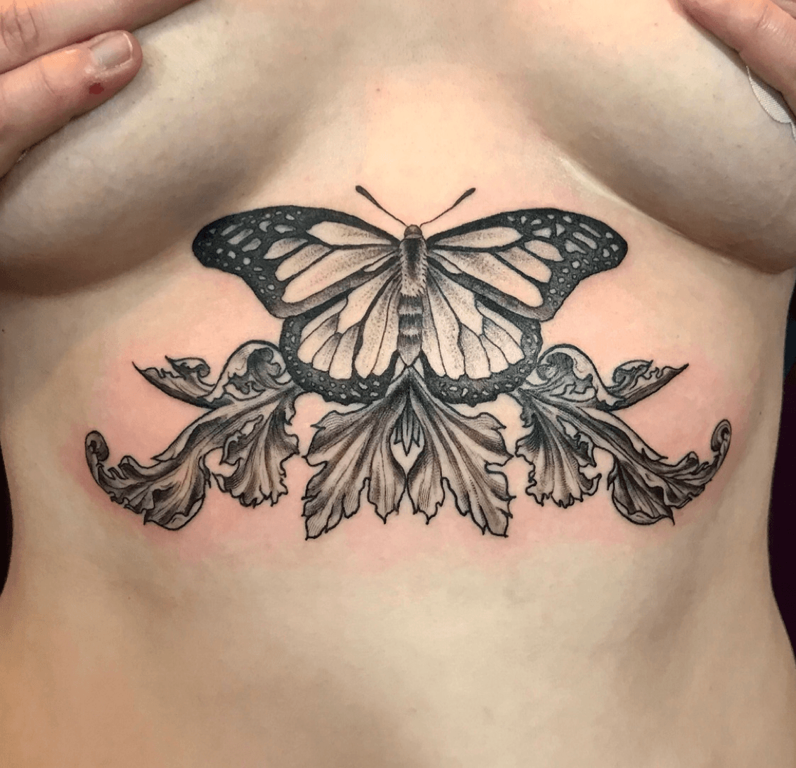 sternum butterfly tattooTikTok Search