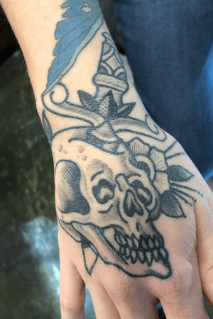 Healed hand tattoo