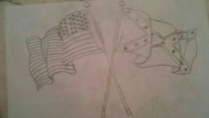 Flag concept I was working on for my dad I only kept this because I love the flow of the flags 