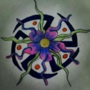 Tribal flower doodle