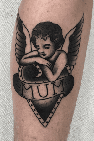  Cherub tattoo custom made by me.   #tattoo#cherubtattoo#traditionaltattoo#mumtattoo#momtattoo