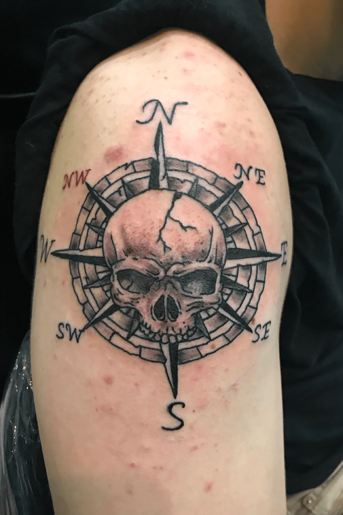 Tattoo uploaded by gsancheztat  Skull anchor and compass rose  Tattoodo