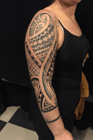 Freehand polynesian sleeve in progress #tattooart #polynesiantattoo #cultart #netherlands #dutchtattoo #tattooartist #freehandtattoo #workinprogress #blackwork #dutchink #nijverdal #nl #kirituhi 