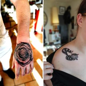 Tattoos by Diabol'ink (Cepoy) #rosehand #cheshire #handtattoo 