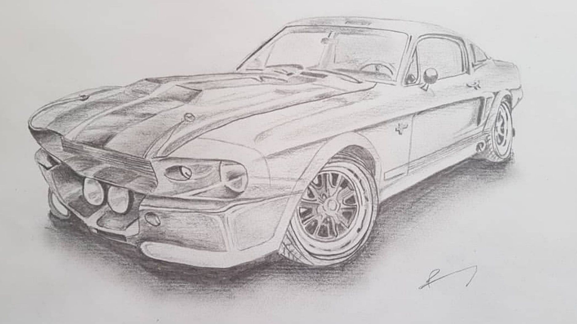 Mustang Art Commissions | Mustang Drawings | GT40 Drawings