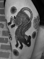 Tattoo by Laura Yahna #LauraYahna #blackwork #darkart #illustrative #rat #animal #nature #star