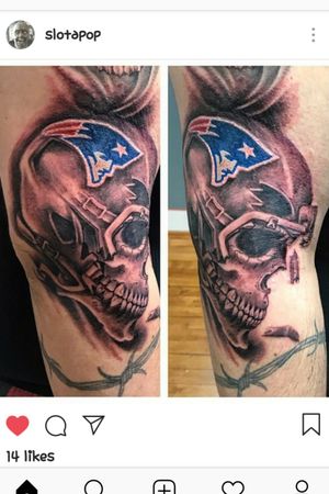 Patriots helmet and skull
