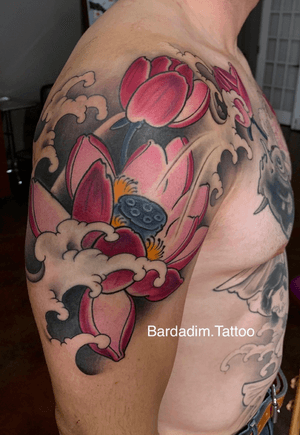 Japanese tattoo. Lotus japanese tattoo. Traditional japanese tattoo.