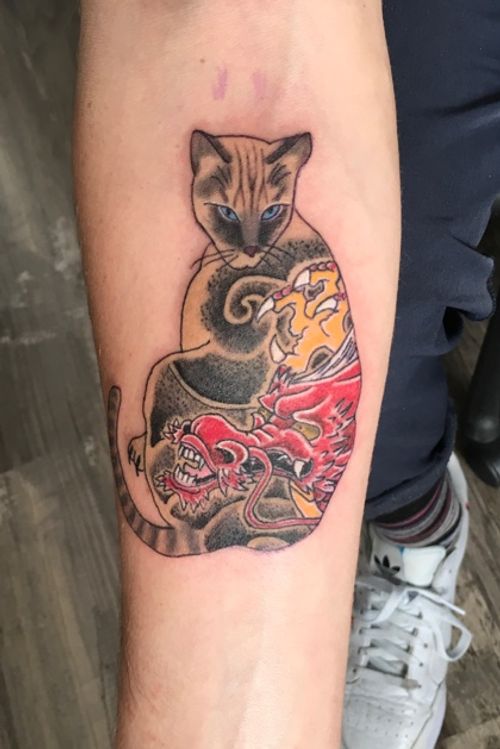 Tattoo Uploaded By Oliver Mon Mon Cat Dragon Irezumi Tattoodo