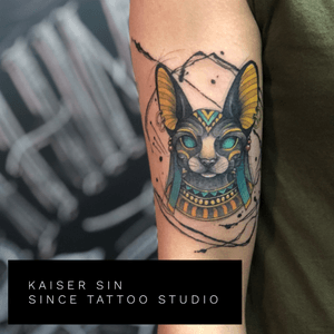 Couple tattoo - Bastet for the girl Done by Kaiser Sin @sinkaiser_ink Since Tattoo Studio,Hong Kong#bastet #egypt #anubis #cat #egyptcat #couple #inksplatter 