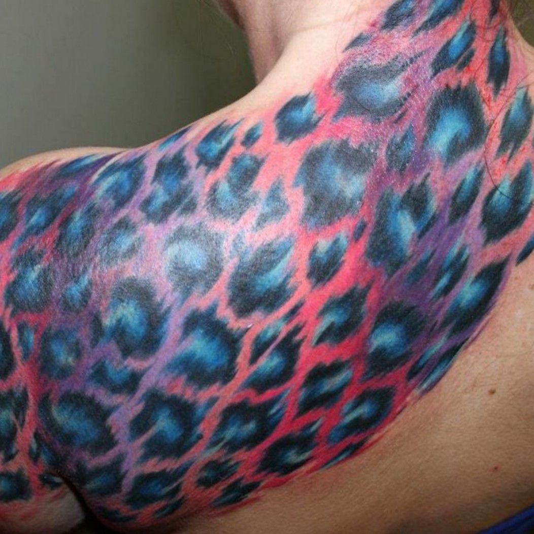 Tattoo uploaded by Jamie Zeno • Colorful realistic leopard print • Tattoodo
