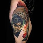 Tattoo by Nikko Hurtado #NikkoHurtado #FantasticBeasts #HarryPotter #JKRowling #HarryPottertattoos #realism #realistic #LordVoldemort #portrait #hyperrealism #wand #magic #Hogwarts #wizard