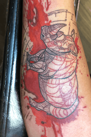 Rhino add on i hot to tattoo last week 🦏💉🤘🏽thanks forml👀king guys !! 