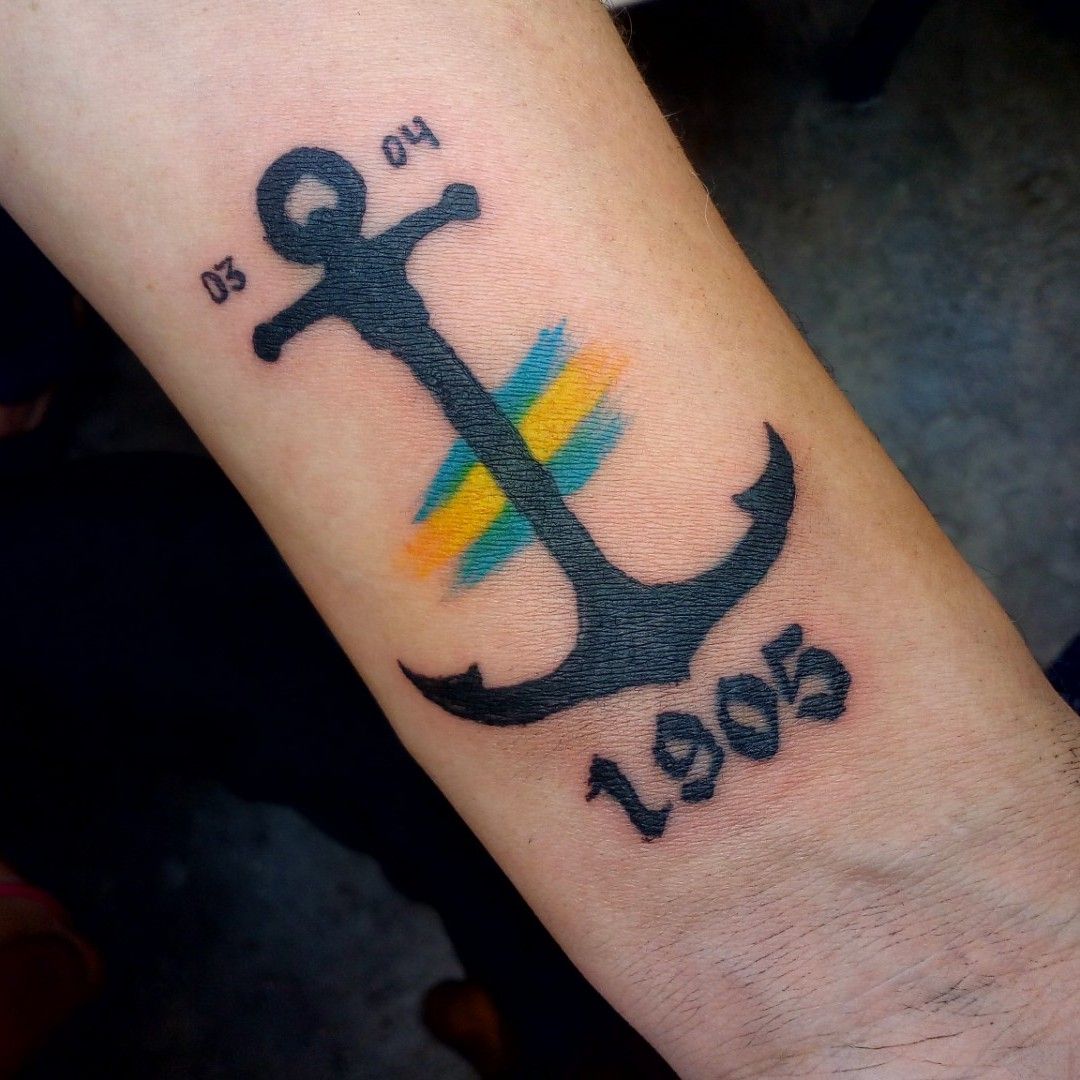 Tattoo uploaded by Cristian Fuego • Old School Boca Juniors anchor. •  Tattoodo