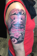 Sinister Totoro with cherry blossom and rabit 