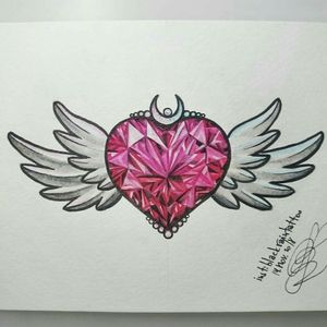#heart #crystal #crystaltattoo #wingstattoo #tattoodesign #Odessa #Ukraine 