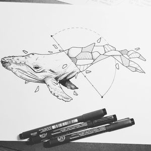 Geometric whale design done by me