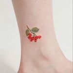 Tattoo by Saegeem #Saegeem #foodtattoos #foodtattoo #food #eat #color #watercolor #cranberries #berry