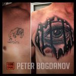 Cover up using iconic drip eye from artist Peter Bogdanov