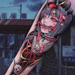 Tattoo by Brando Chiesa #BrandoChiesa #darkarttattoos #darkart #evil #horror #dark #anime #manga #yokai #hellokitty #spider #strange