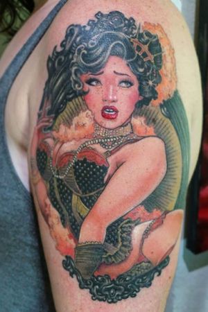 @moguine #pinuptattoo done with tubes and needles by @kingpintattoosupply #slotlockcartridges #crowncartridges  #tattoo #tattoos #inked #girlswithtattoos #tattooed #instatattoo #tattooart #tattooedgirls #besttattoo #thebesttattooartists #ink #instafashion #womantattoo #tattoolive #lovetattoo #beautifultattoo #lovetattoo #ideatattoo #perfecttattoo #woman #body #Miamibeach #tattoostudio #tattooartist best tattoo shop in Miami Beach